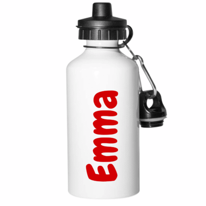 Red name - personalised water bottle